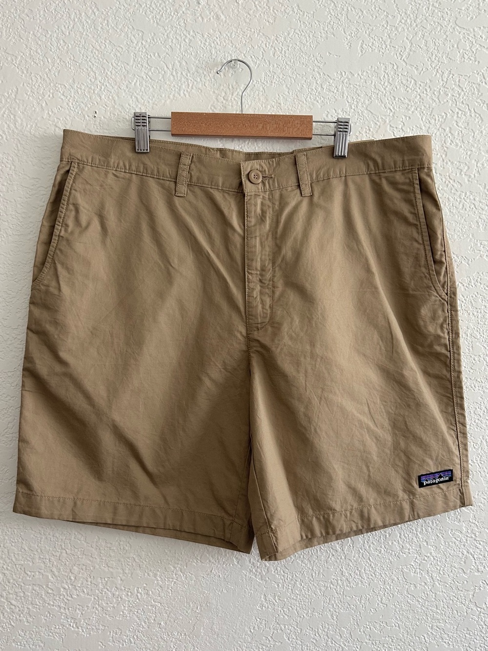Patagonia Khaki Lightweight All-Wear Organic Cotton and Hemp Blend 8" Shorts